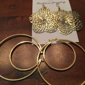 Two Pair of Goldtone Earrings